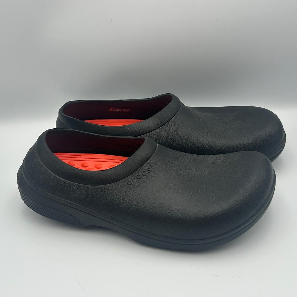 Crocs Non Slip Neria Pro II Literide Clogs Size 10 Black Garden NurseShoes Clock